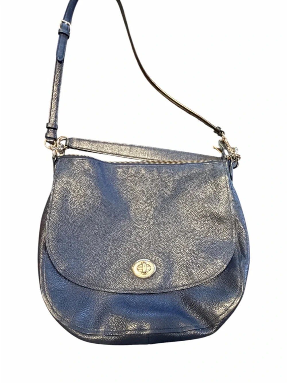 Coach‎ Turnlock Hobo Bag - Navy/Gold
